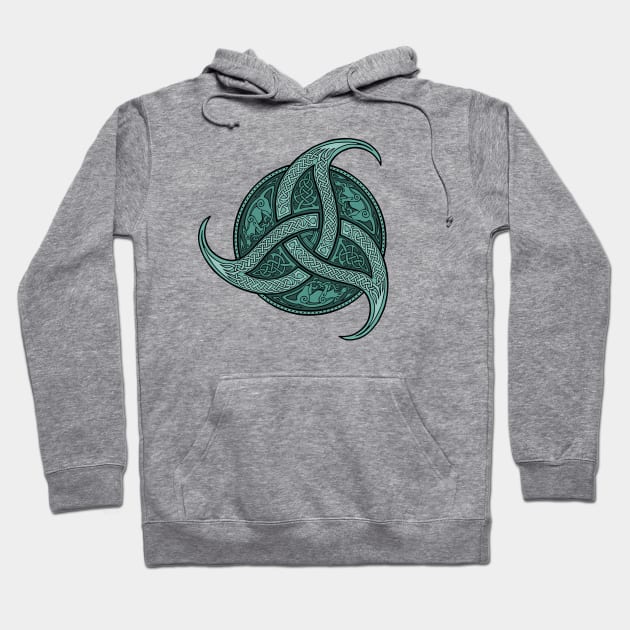 Trinity Knot - Teal Hoodie by Daniel Ranger